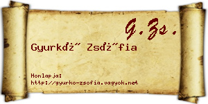 Gyurkó Zsófia névjegykártya
